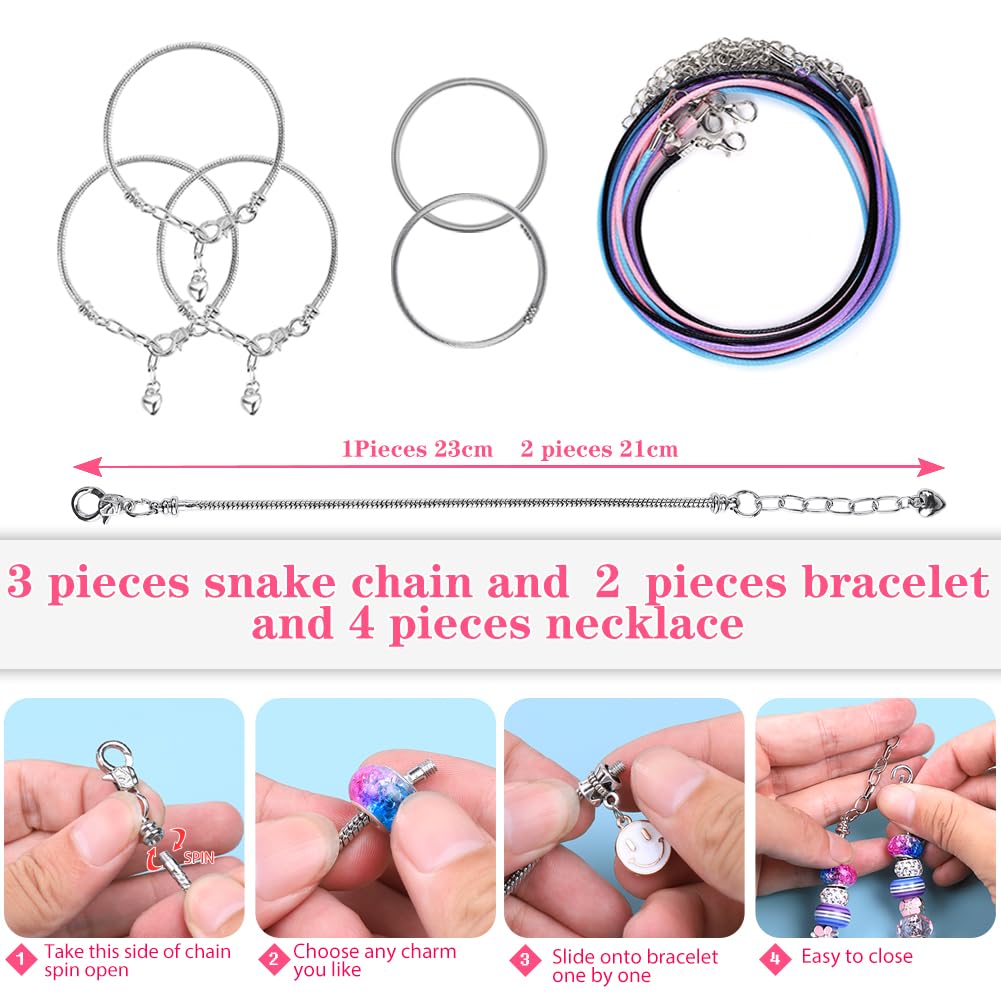 VICTLOV Charm Bracelet Making Kit, DIY Craft for Girls, Unicorn/Mermaid Crafts Gifts Set for Arts and Crafts for Girls Teens Ages 5-12