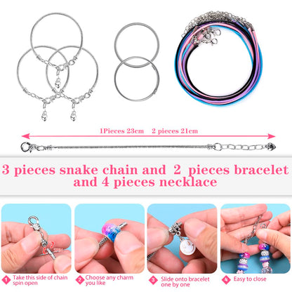 VICTLOV Charm Bracelet Making Kit, DIY Craft for Girls, Unicorn/Mermaid Crafts Gifts Set for Arts and Crafts for Girls Teens Ages 5-12