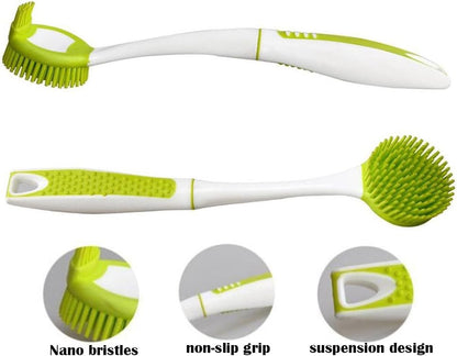 Bottle Brush Cleaning Set, Long Handle Dish Cup Scrubber for Non-Stick Pot, Pan, Bowl, Coffee Mugs