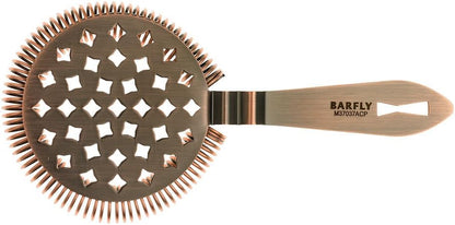 Barfly Classic Hawthorne Spring Bar Strainer, O/S, Antique Copper, M37037ACP