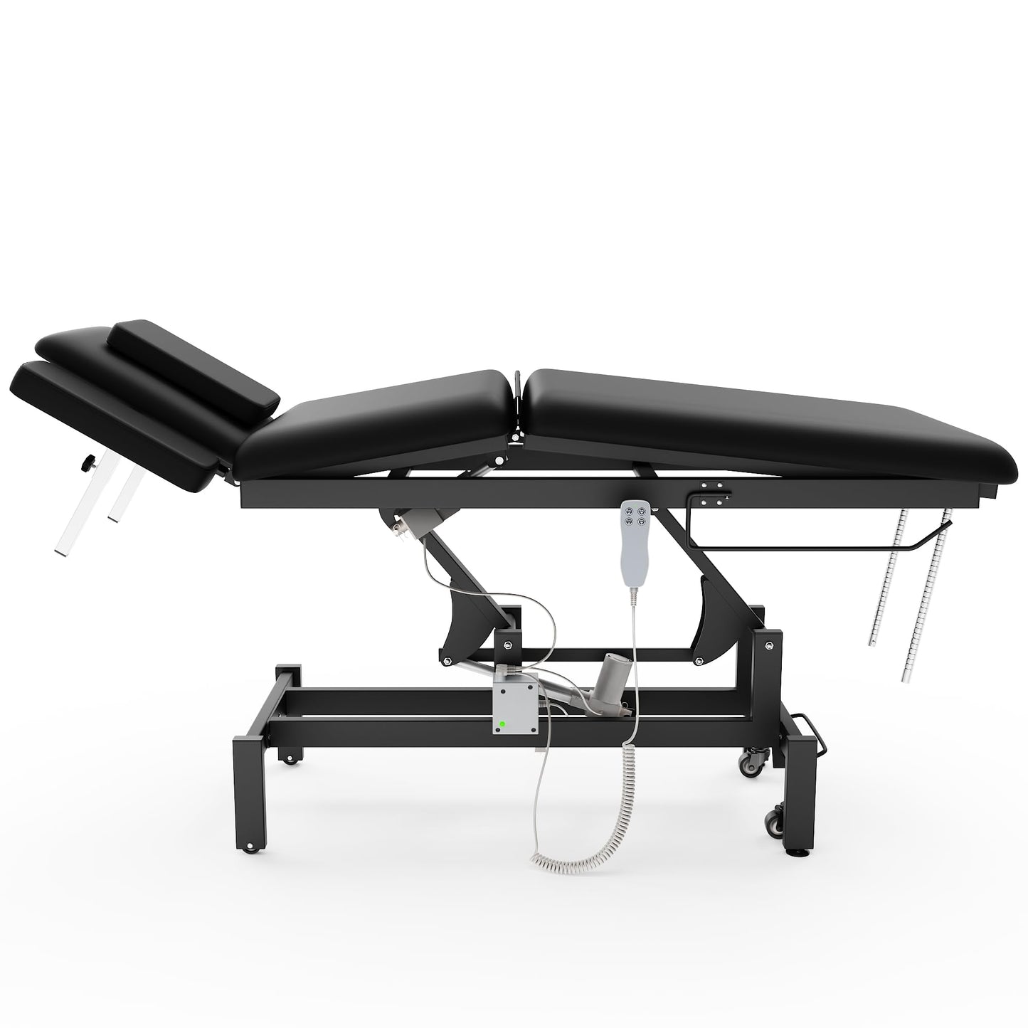 Dolonm 2 Motors Electric Massage Table, Hydraulic Electric Lift Adjustable Waist and Height Lifting Functions for Treatment, Physical Therapy, Spinal Massage, Facial Spa, Waxing, Tattooing - Black