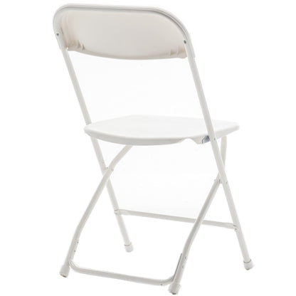 BTEXPERT Set of 20 Pack, Indoor Outdoor White Plastic Folding Chairs Stacking Steel Frame Commercial 650LB Weight Capacity Seating Home Garden Wedding Event Party Picnic Dining Church School Portable