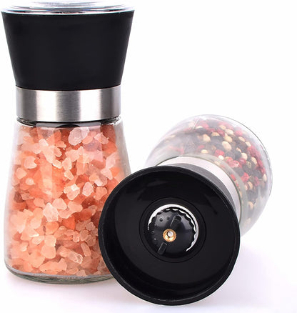 Salt and Pepper Grinder Shakers Set, Refillable Spice Mill Grinders (2.5 inches x 5.1 inches)