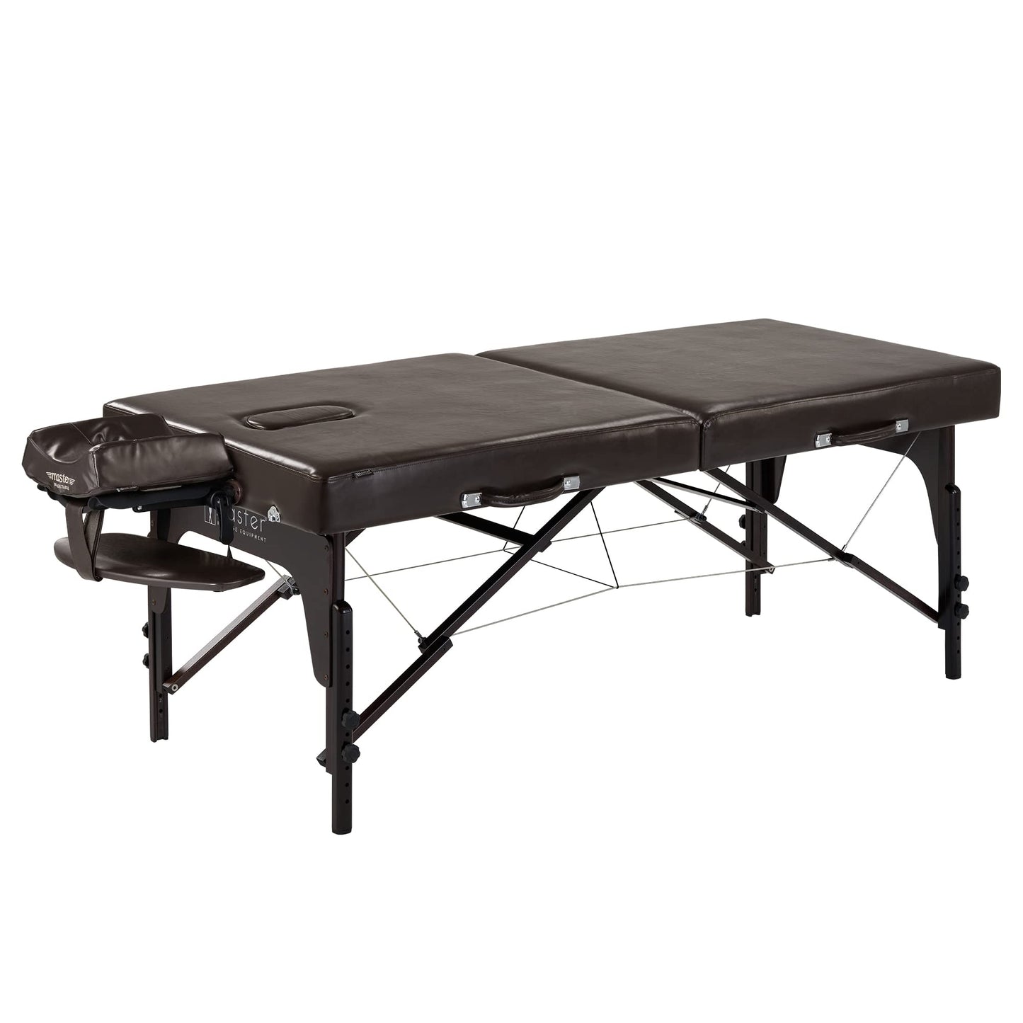 Master Massage 31" Supreme LX Extra Wide SPA Salon Facial Beauty Bed Portable Massage Table with Ambient Lighting System, Easy Set Up PU Upholstery 3" Thick Memory Foam, Coffee