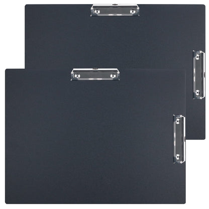 Acocony 11x17 clipboard Double Clip Extra Large Clipboard Low Profile Clip 11 x 17 Clipping Board Light Weight Not Fragile PP Plastic Black Pack of 2