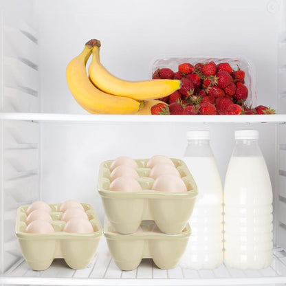 DEAYOU 3-Pack 18 Cups Ceramic Egg Tray - 6-Cup Porcelain Egg Holder Container for Countertop, Fridge, Kitchen