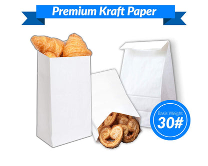 Reli. White Paper Bags | 500 Count | Paper Lunch Bags Ideal for Small Lunches and Crafts | Perfect for Sandwiches and Snacks