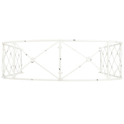 SAFAVIEH Outdoor Collection Atticus Antique White Wrought Iron Lattice Arch Garden Arbor