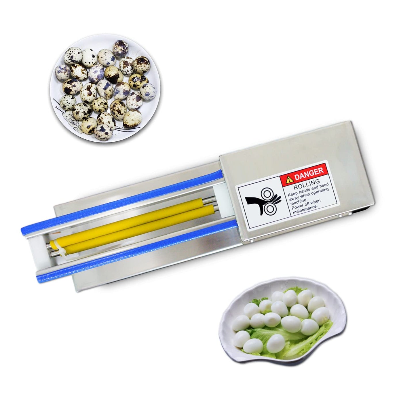 Electric Quail Egg Peeler Machine with 18W Motor,Stainless steel Commercial Quail Egg Sheller, 110V