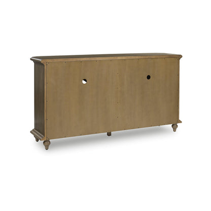 Signature Design by Ashley Barlomore Classic 2-Drawer Accent Cabinet with Adjustable Shelves, Light Brown