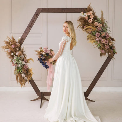 Wooden Wedding Arch 5.9FT, 6.5 FT, 7.2 FT Wood Arch for Wedding Ceremony, Wedding Arbor Backdrop Stand for Garden Wedding, Parties, Indoor, Outdoor, Wooden Wedding Arch Rustic Farmhouse Theme