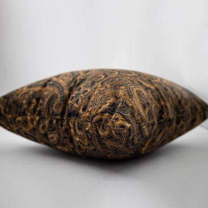 Pretty Brown Beige and Black Floral Paisley Decorative Throw Pillow Cover, 20X20 Inch Polyester Cushion Case