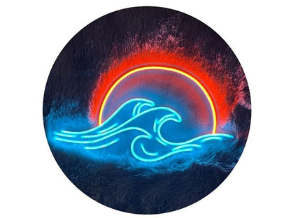 LED Decorative Lights USB Mountains Sunrise Sunset Led Neon Signs Home Decoration Wall Art Holiday Gift Brightness Adjustable 16.5''x11.8''
