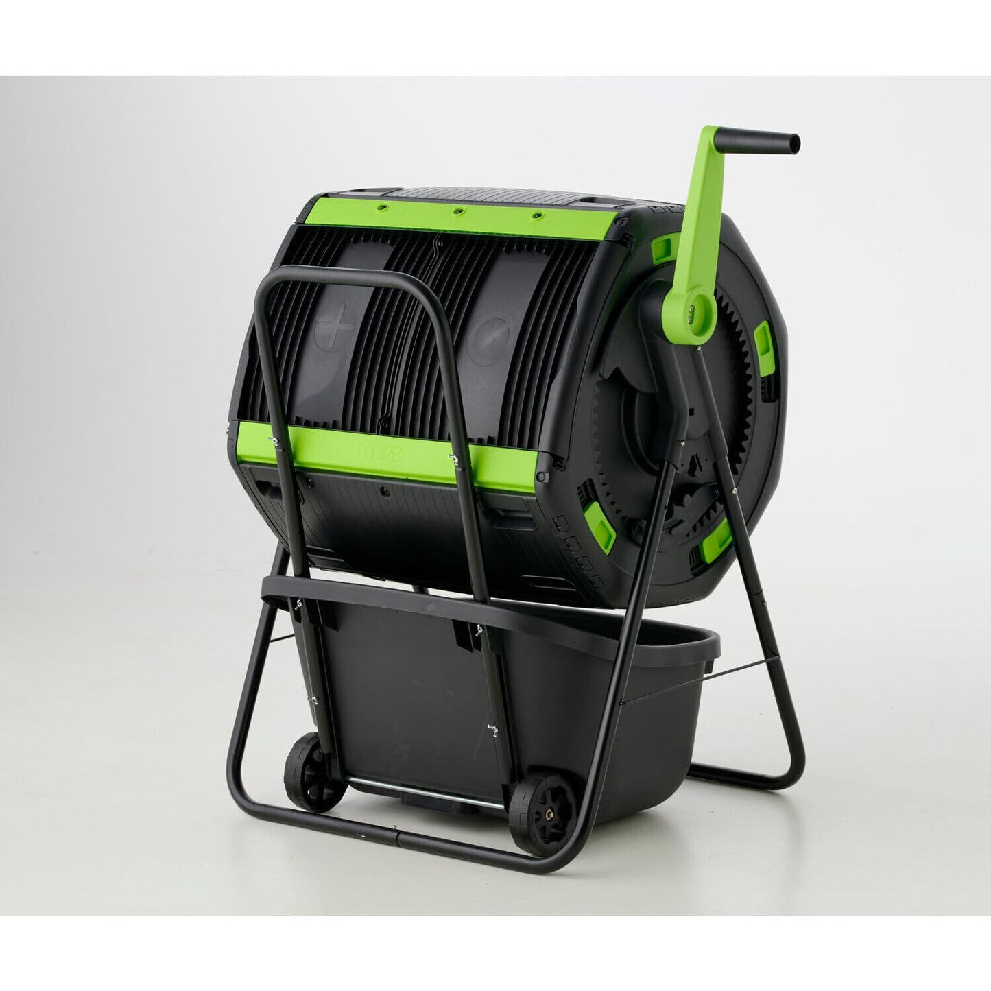 HomeStock Compost Tumbler 48 Gallon Dual Compartment - Geared Rotation & Cart Access