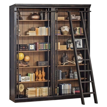 Starlight Toulouse Metal Rolling Ladder, 90" H, 8-Foot Tall Bookcase Companion, Finished on All Sides, Durable Construction, Black