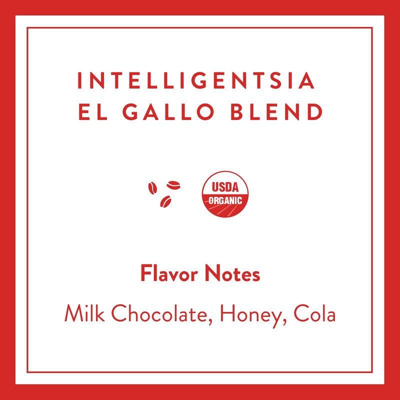 Intelligentsia Coffee, Light Roast K-Cup Coffee Pods for Keurig Brewers - Organic El Gallo 60 Count with Flavor Notes of Milk Chocolate, Honey and Cola (6 Boxes of 10 K-Cup Pods)