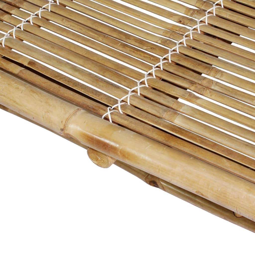 HFUDPOF 2-Person Sun Lounger for Pool Area and Patio with Adjustable Backrest Solid Bamboo for Outdoor Relaxation and Comfortable Lounging