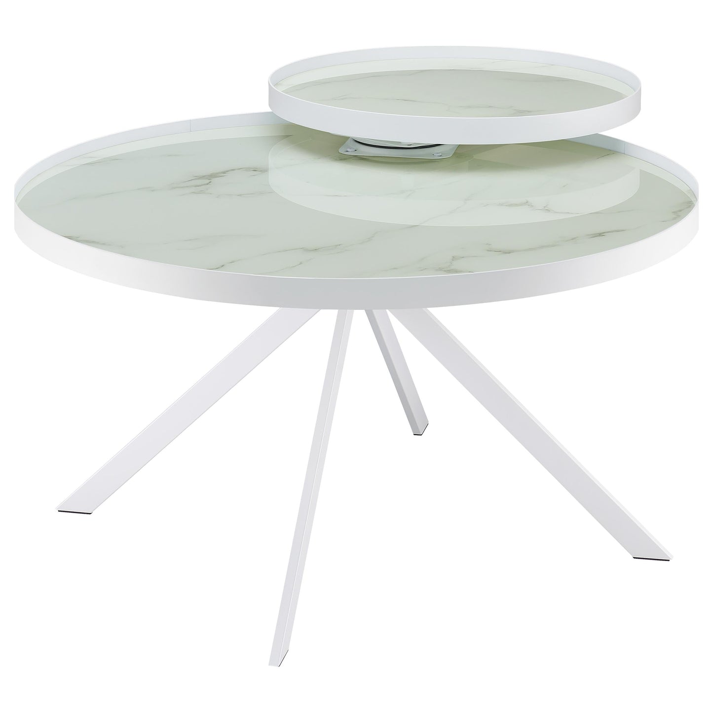 Coaster Home Furnishings Briggs 3-Piece Round Coffee and End Table Set White