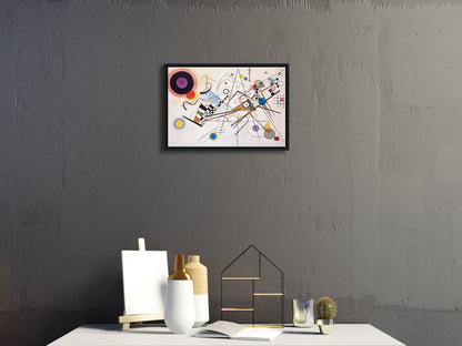 Wieco Art Framed Canvas Wall Art Composition VII, 1913 by Wassily Kandinsky Classic Abstract Famous Paintings Reproductions Canvas Wall Art for Home Decoration