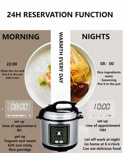 Zuguachi 10-in-1 Electric Pressure Cooker 6QT, 1050W Programmable Multi Cooker, Slow Cooker Rice Cooker Black