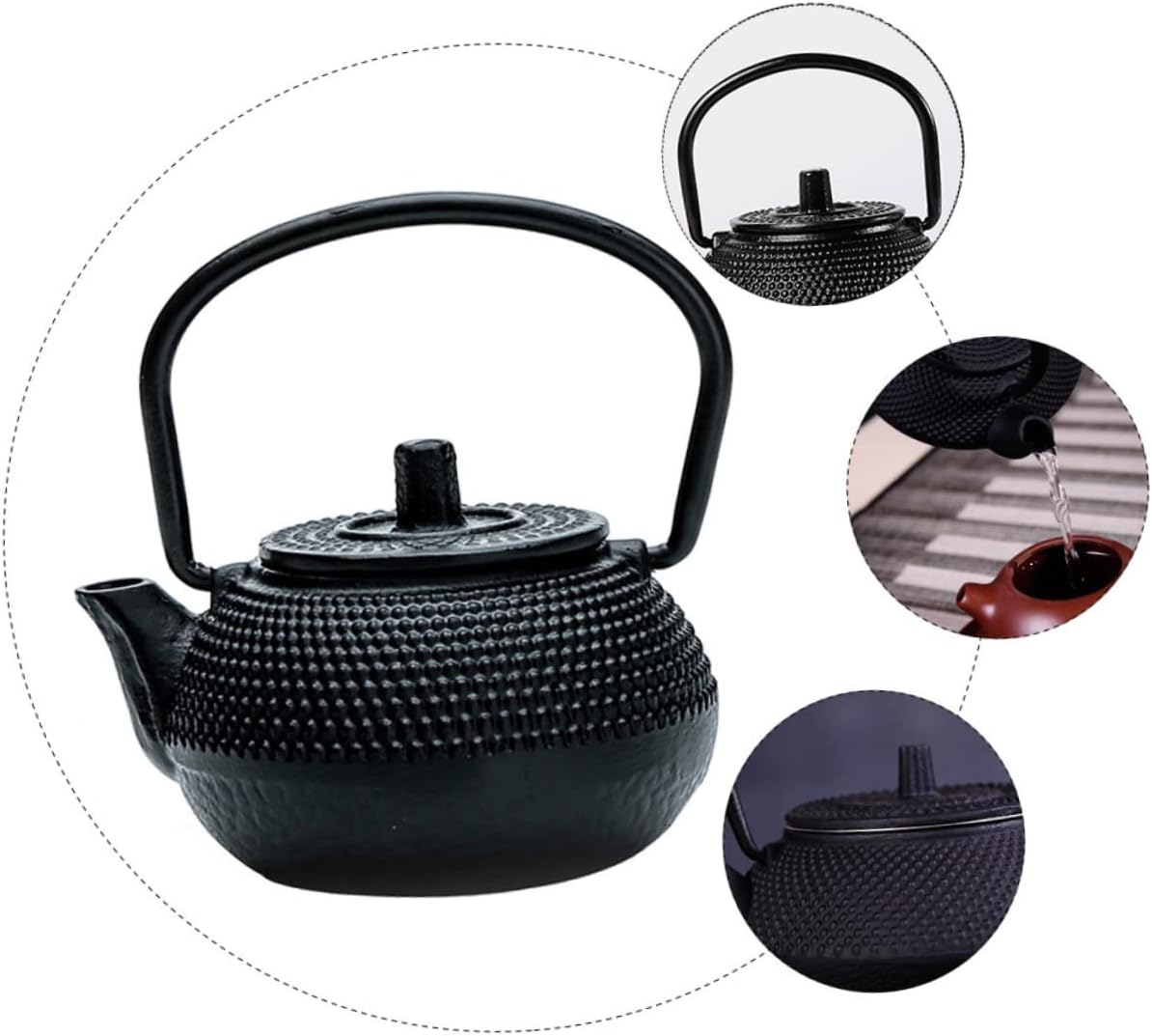 Cast Iron Teapot Tea Set - Japanese Mini Tea Pots, Espresso Kettle, Stainless Steel Small Tea Kettle Decoration