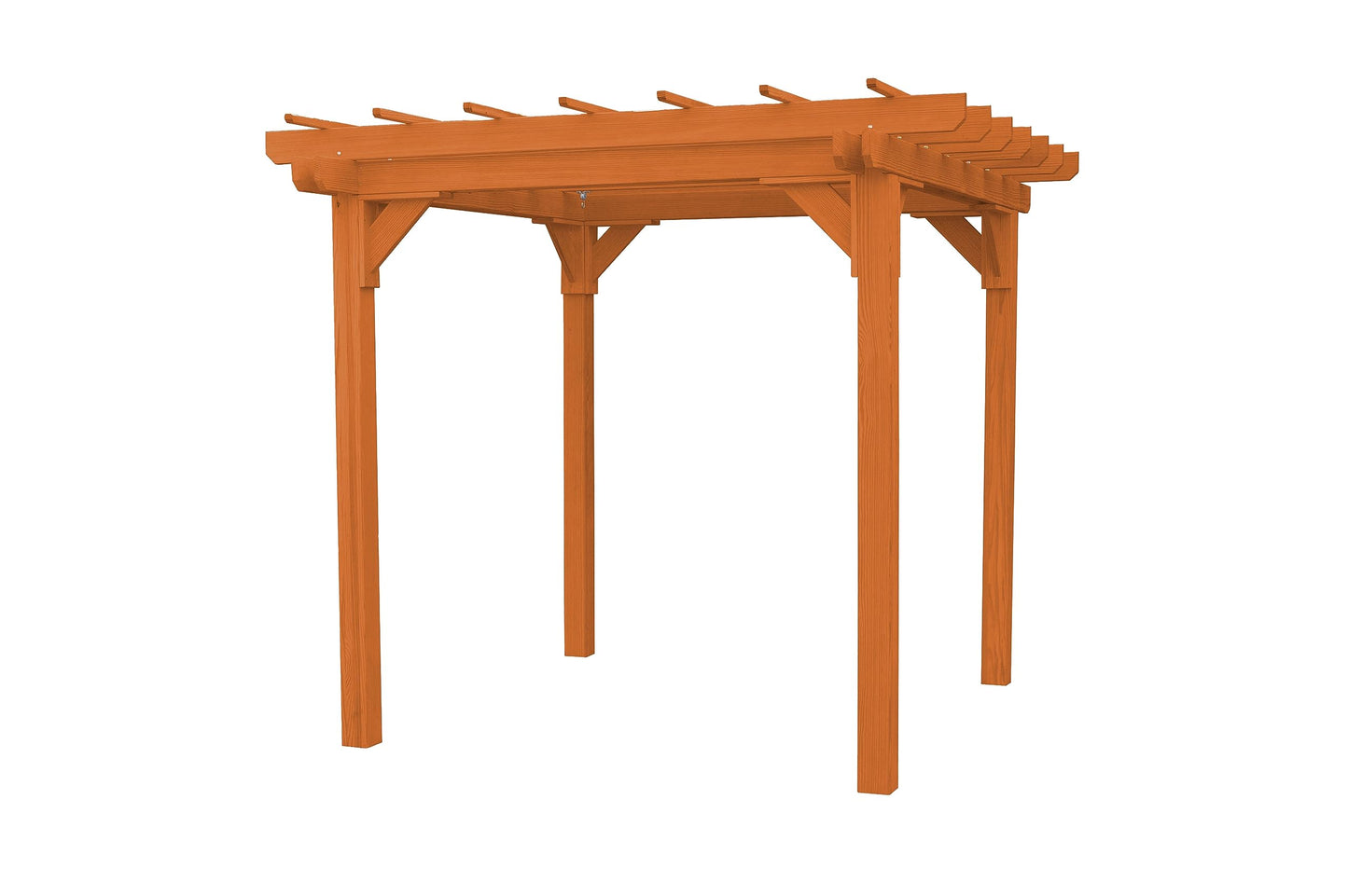 Amish-Made 8' x 8' Cedar-Stained Wood Pergola