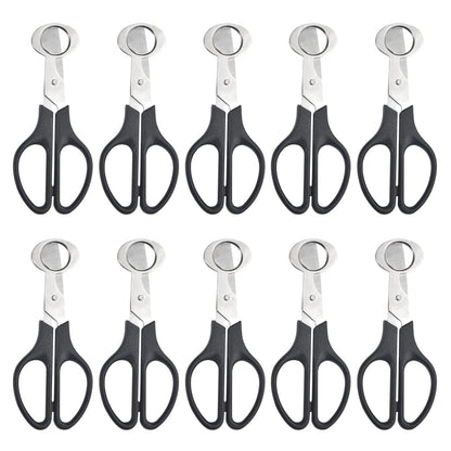 XINMEIWEN 10Pack Stainless Steel Quail Egg Cutter Scissors Quail and Pigeon Egg Cutter Tool Quail Scissors Opener Quail Egg Cracker for Home Kitchen (Black)