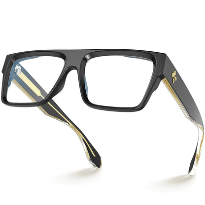 VISOONE Square Full Rim Blue Light Blocking Glasses Large Fashion Computer Multi Colors Eyeglass Frame Women Men ALBA