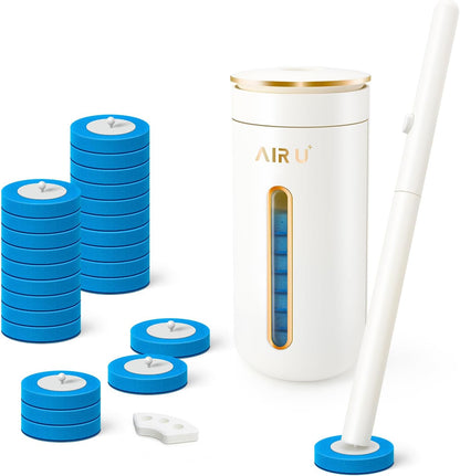 24 Count 1 1 1 (1 24) AIR U+ Disposable Toilet Brush, Toilet Bowl Cleaning System with Wand Refill, Clean Brush Starter