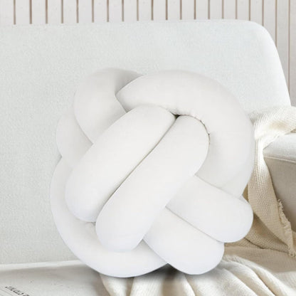 Short Plush Knot Ball Pillow - Waist Cushion for Home Decoration, Plush Throw Pillow for Sofa, Car, Office