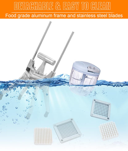 BotaBay Commercial Vegetable Fruit Chopper 1/4″&3/8″ Blade Heavy Duty Professional Food Dicer Kattex French Fry Cutter Onion Slicer Stainless Steel for Tomato Peppers Potato