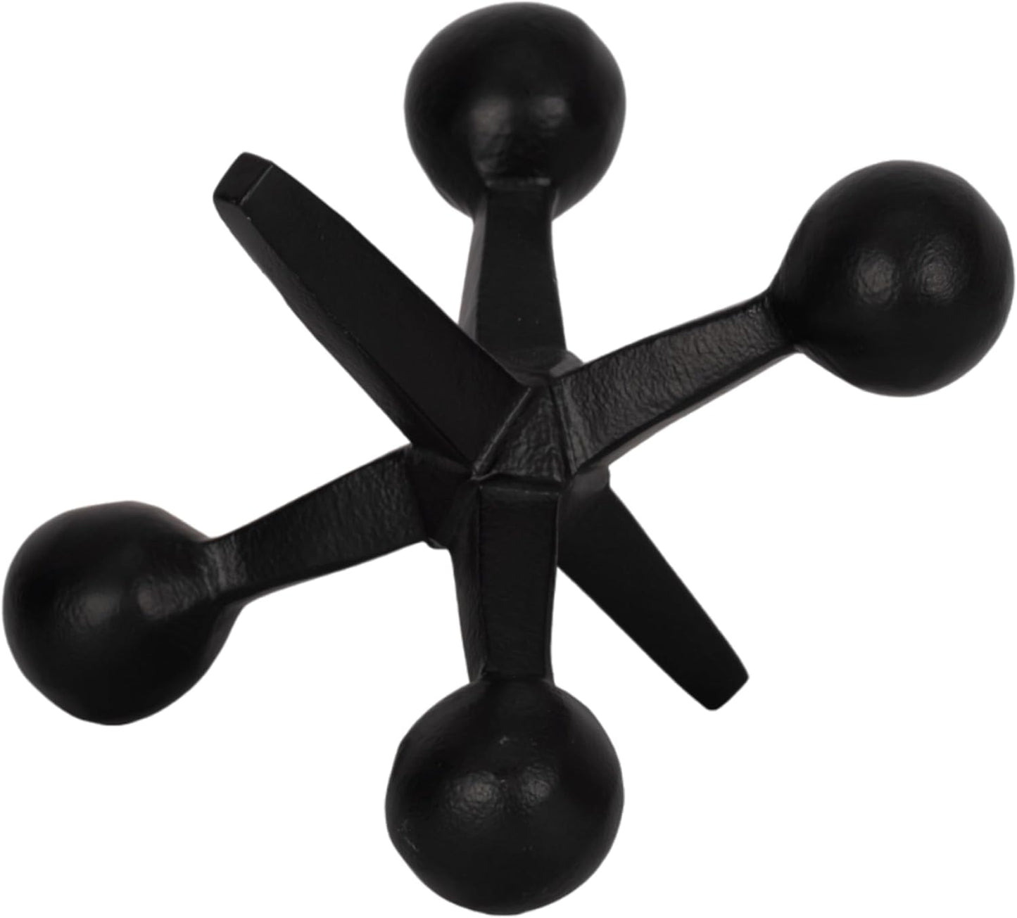 7" 5" Black Metal Jacks Decorative Object Abstract Sculpture Modern Home Decor Ornament Shelf Styling & Coffee Table