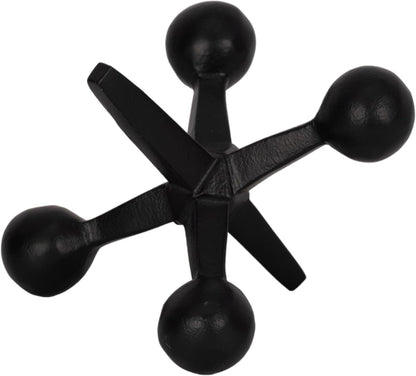 7" 5" Black Metal Jacks Decorative Object Abstract Sculpture Modern Home Decor Ornament Shelf Styling & Coffee Table