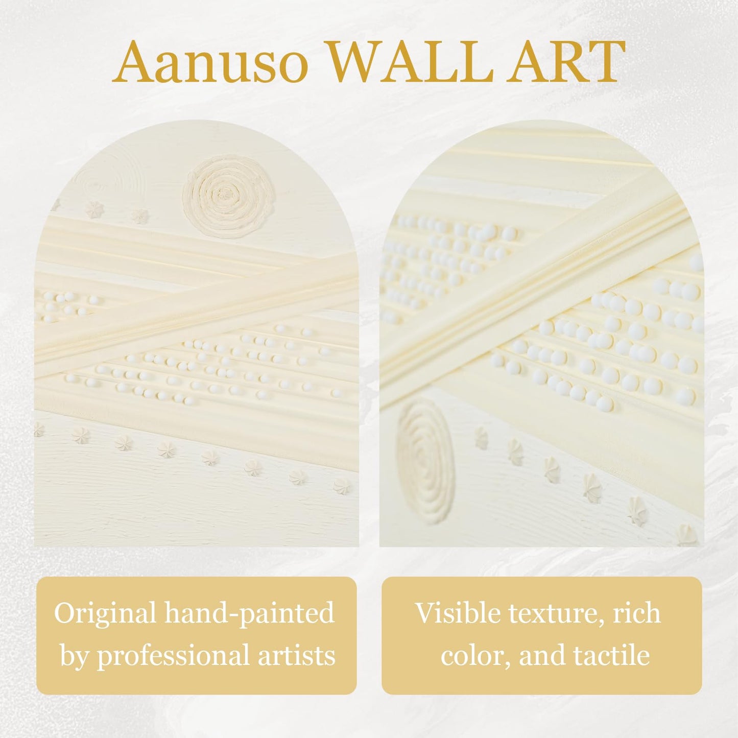 Abstract Wall Art for Living Room Canvas Painting Framed Boho Decor, Cuadros para Sala Elegantes y Modernos Dormitorios, Bedroom Office Handmade Large Size 29"x58" with Tools Kit (Light Yellow)