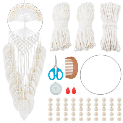 FREEBLOSS Tree of Life Macrame Kit for Beginners DIY Macrame Wall Hanging Tapestry with Instructions Boho Home Decor for Living Room Bedroom