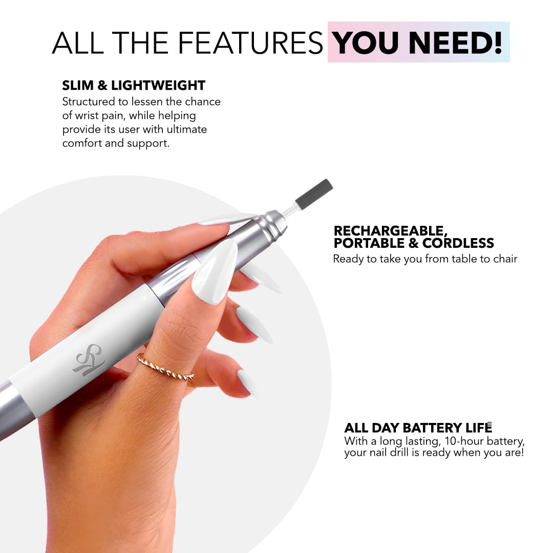 Kiara Sky Beyond Pro Nail Drill | Portable, Rechargeable & Cordles | Pink