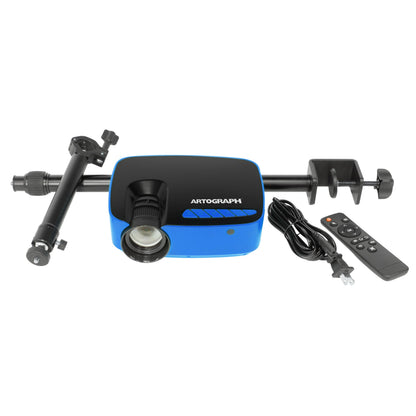 Artograph Flare 100 Digital Art Projector with Adjustable Monopod Stand, Blue/Black – 1080p Native Resolution, Built-In Art Grids for Drawing and Tracing, WiFi and HDMI Compatible