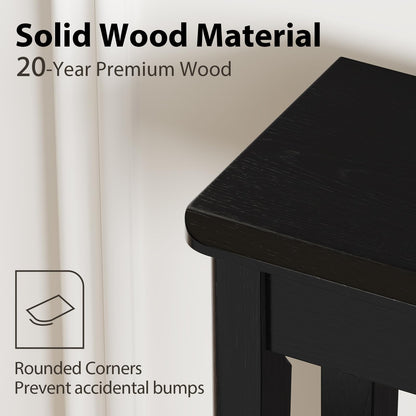 AQIMUELE Wood Console Table with Drawers, Mid Century Modern Console Table Black for Entryway, Living Room, Hall Way.