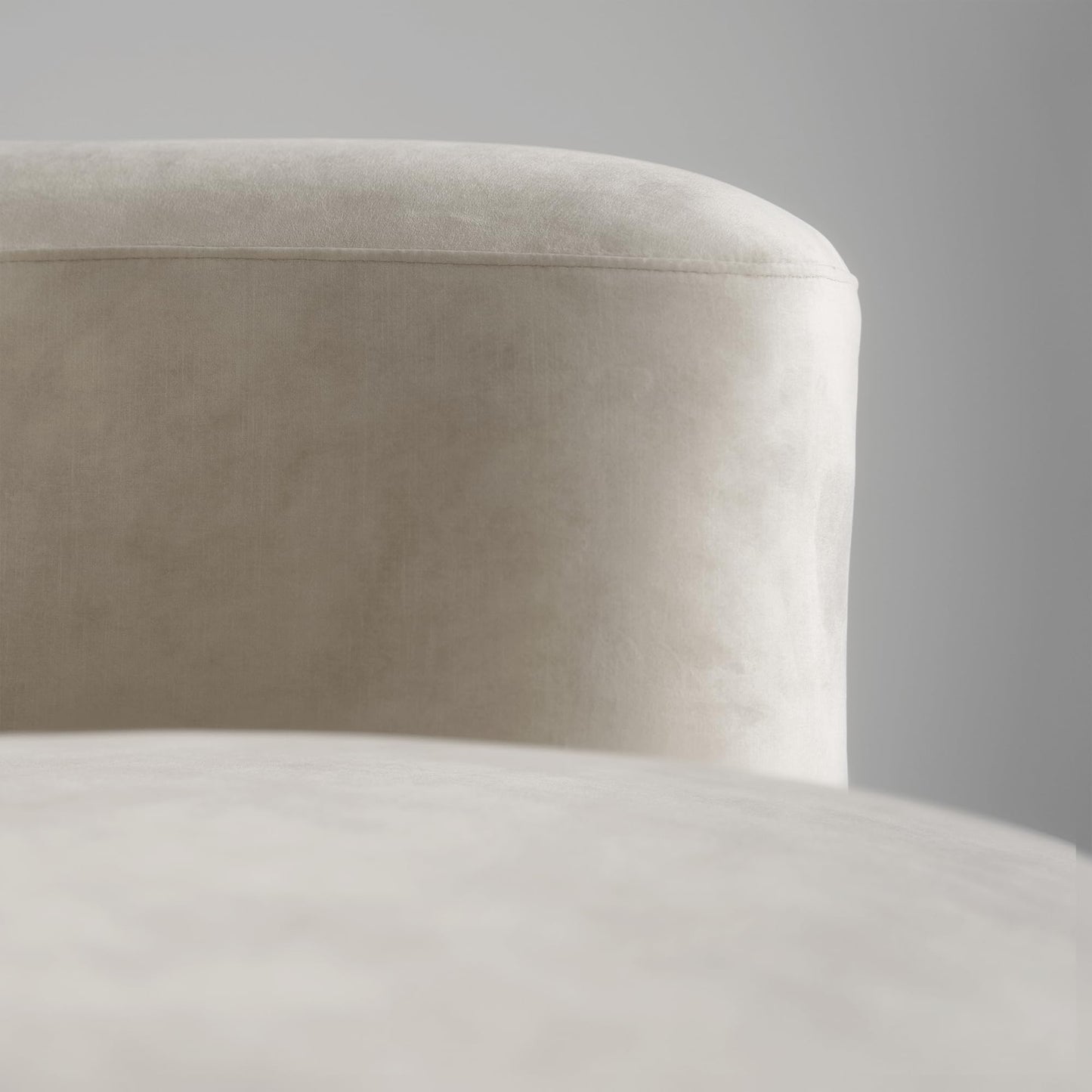 Acanva Luxury Modern Tight Curved Back Velvet Sofa, Minimalist Style Comfy Couch for Living Room Apartment Reception Space, Cream Single Chair Set of 2