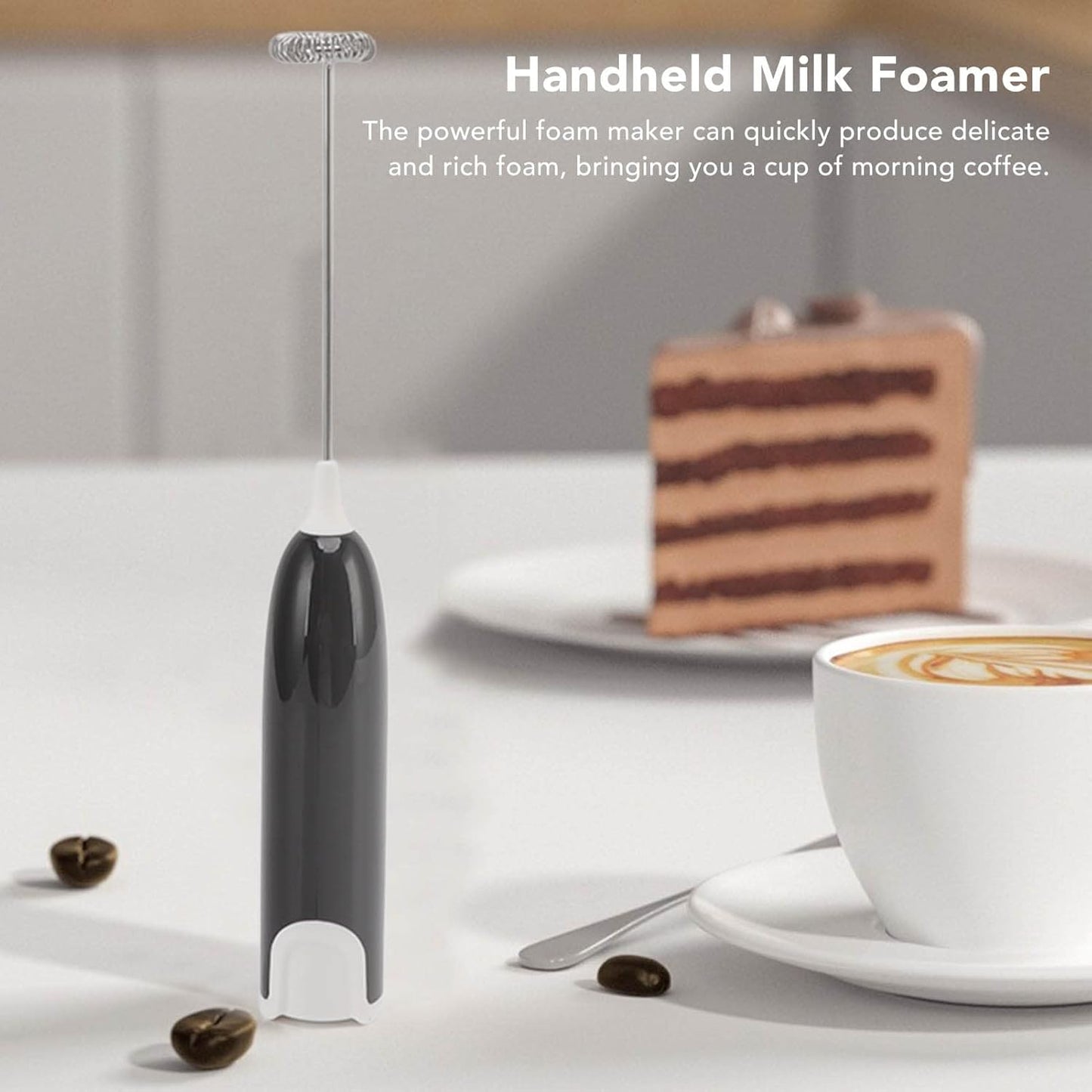 Handheld Electric Milk Frother for Coffee, Automatic Foam Maker for Cappuccino, Latte, Matcha, Hot Chocolate