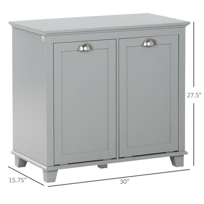 Modern Tilt-Out Laundry Sorter Cabinet, Bathroom Storage Organizer with Two-Compartment Tilt-Out Hamper,Used in Restaurants