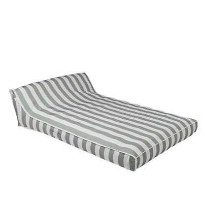 SUNNYLiFE Luxe Double Lounger, Floating Pool Lounger, Water and Land Use, Backrest Design, PVC and Polyester, Seagrass Stripe, 70.87 x 33.46 x 20.47 inches, 9.7 lbs