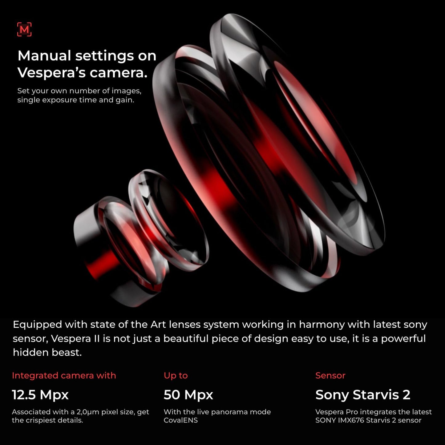 Vaonis Vespera Pro Smart Telescope with Observation Station Functionality – Compact Astrophotography Telescope - Automated Stargazing Camera – High-Resolution Imaging, App-Controlled for Astronomers