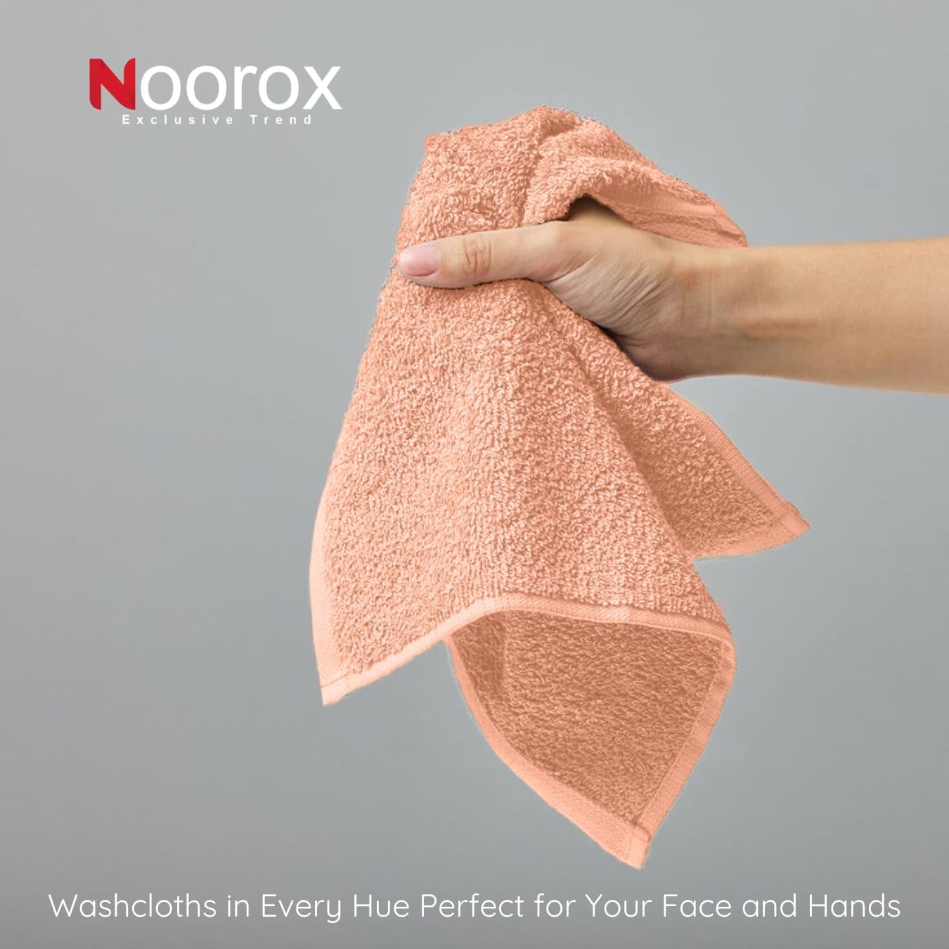 12x12 Inch Pack 24 Washcloths of Soft, Absorbent, Quick-Dry Cotton Towels for Bath, Gym, Hotel & Salon