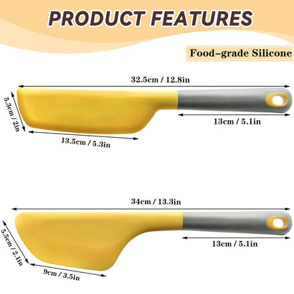 Bigwinyep Omelette Spatula, Silicone Spatula Heat Resistant Flip and Fold Omelette Turner for Kitchen Omelet Pancake Crepes, Yellow