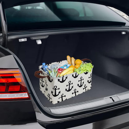 CLOCOR Rectangular Storage Basket, Collapsible Cute Pattern Storage Bin, Waterproof Coating with Handles, Gift Baskets