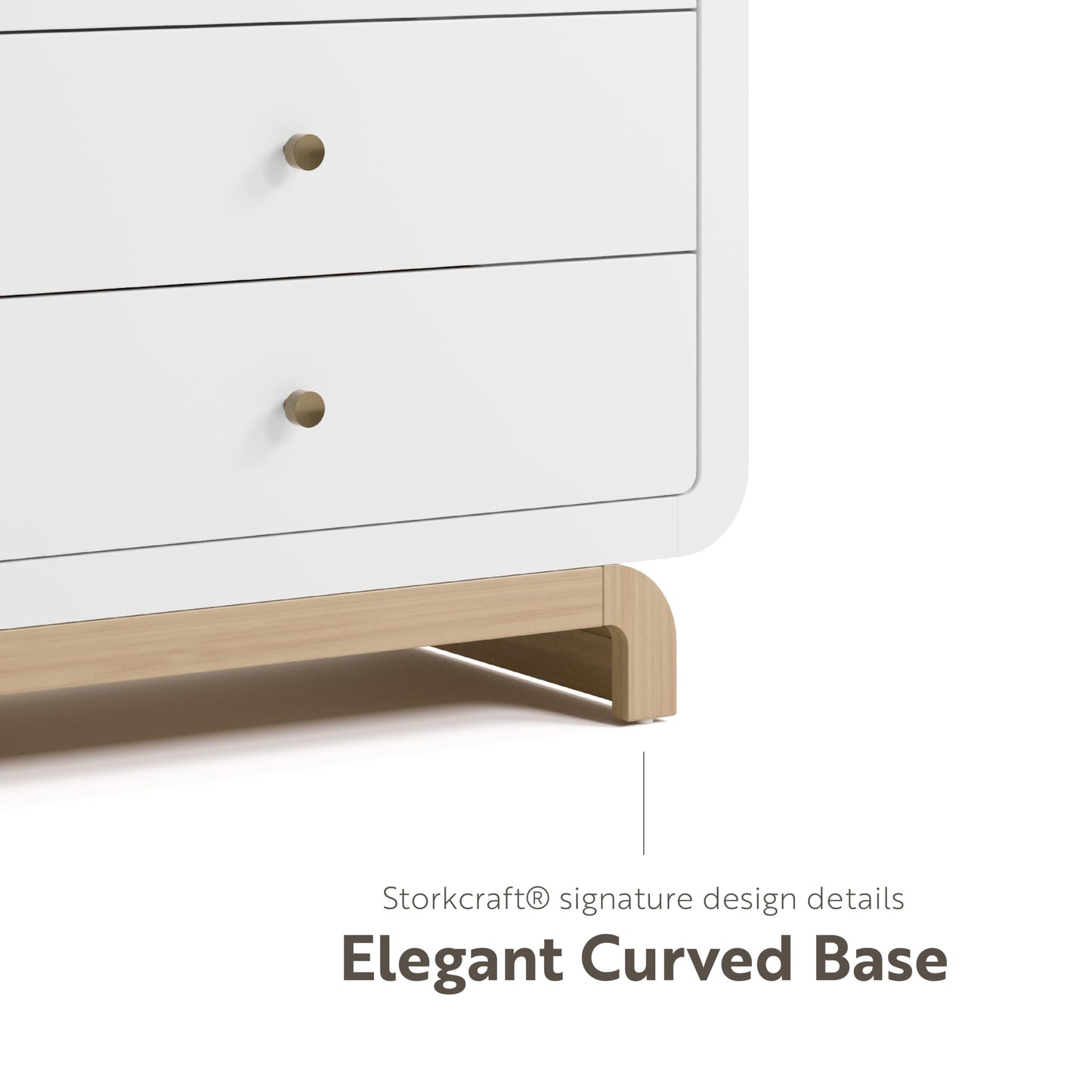 Storkcraft Santorini 3 Drawer Chest with Changing Topper (White with Driftwood) – GREENGUARD Gold Certified, Award-Winning Premium Wood Dresser for Baby & Kids Bedroom with Interlocking Drawer System