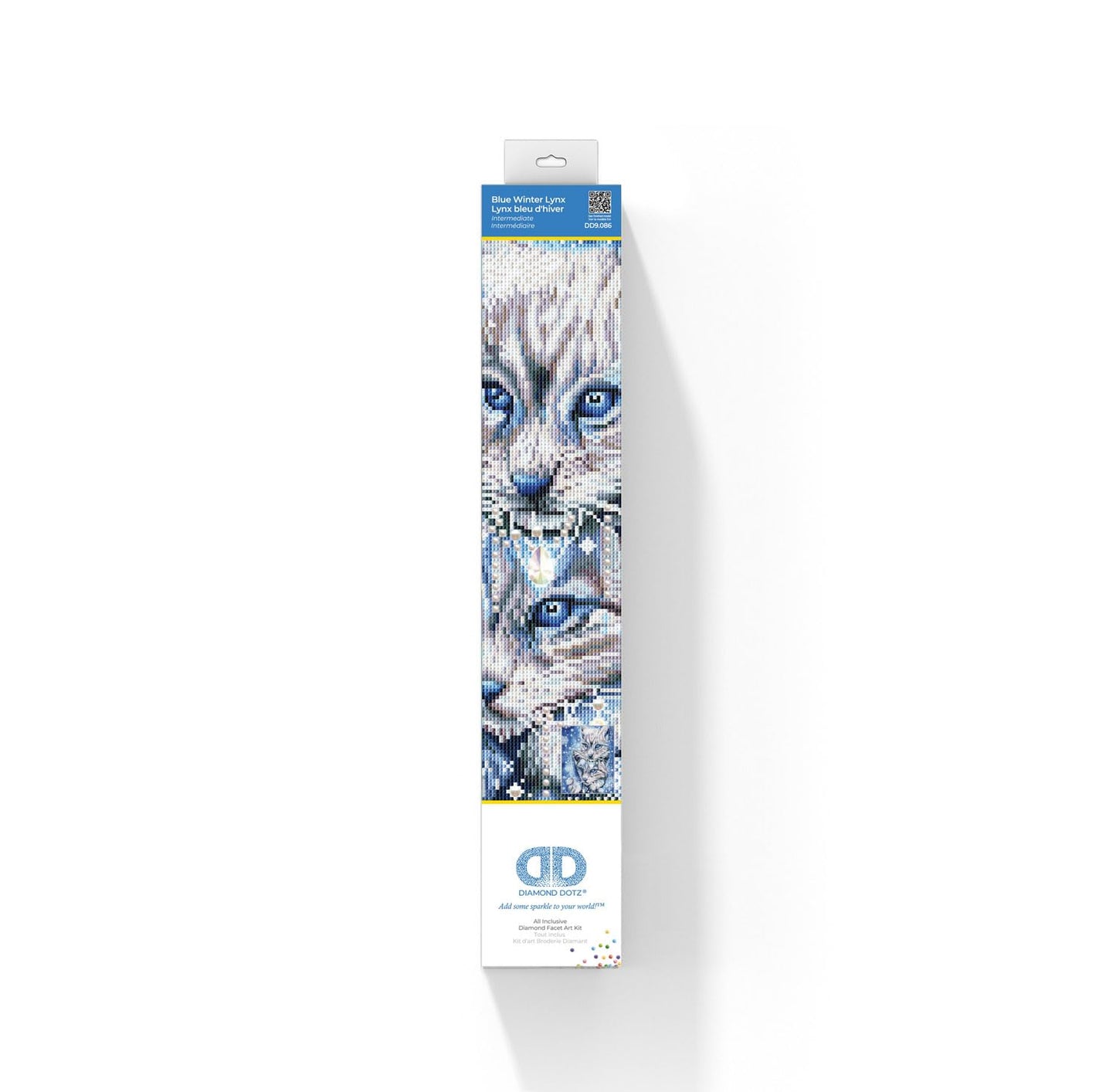 DIAMOND DOTZ Blue Winter Lynx Diamond Painting Kits for Adults - Animals Diamond Art Kits a Relaxing Creative Craft Kit with Dotz Gems 17.6x13.7