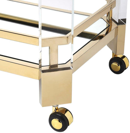 Butler Specialty Company Charlevoix Acrylic 2-Tier Bar Cart - Clear & Gold
