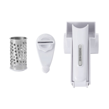 Farberware Professional Rotary Grater with Fine Etched Stainless Steel Drum, 4.33x5.51x3.54 Inch, White